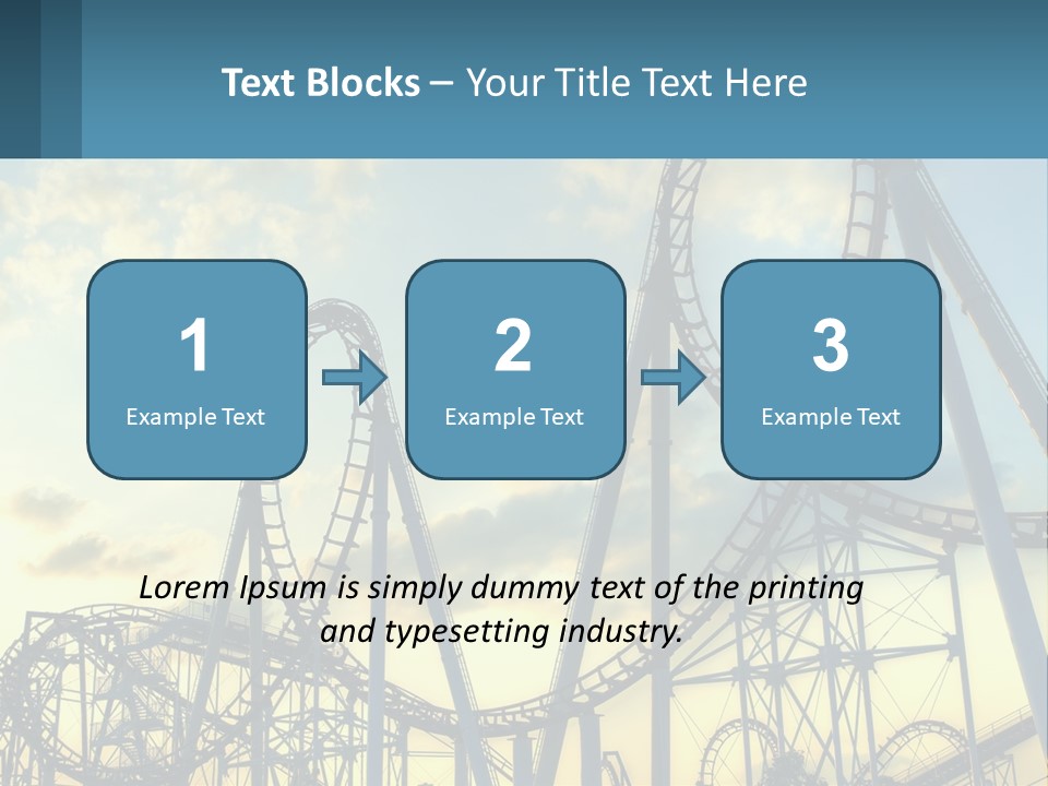 A Roller Coaster Roller Coaster At Sunset Powerpoint Template PowerPoint Template