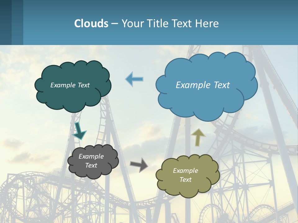 A Roller Coaster Roller Coaster At Sunset Powerpoint Template PowerPoint Template