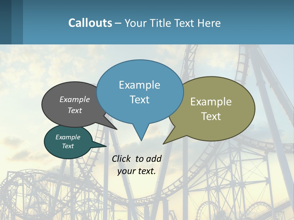 A Roller Coaster Roller Coaster At Sunset Powerpoint Template PowerPoint Template