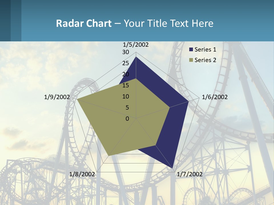 A Roller Coaster Roller Coaster At Sunset Powerpoint Template PowerPoint Template