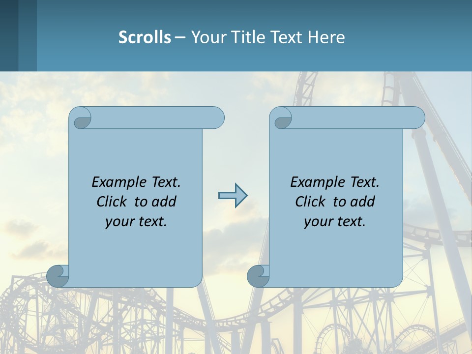 A Roller Coaster Roller Coaster At Sunset Powerpoint Template PowerPoint Template