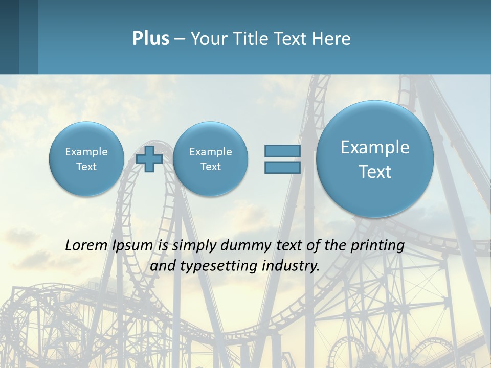 A Roller Coaster Roller Coaster At Sunset Powerpoint Template PowerPoint Template