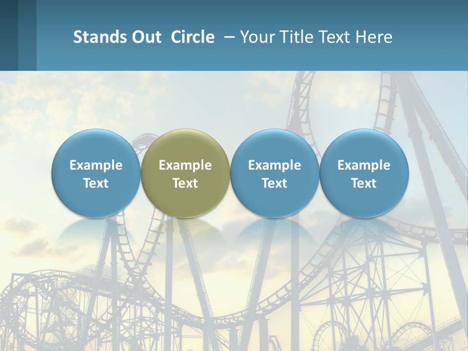 A Roller Coaster Roller Coaster At Sunset Powerpoint Template PowerPoint Template