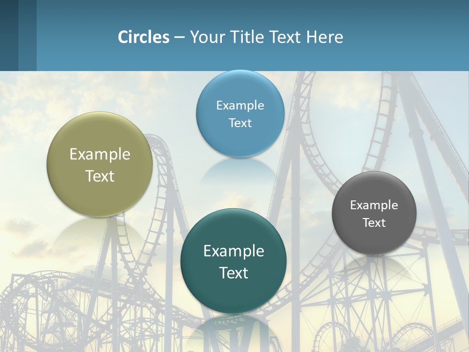 A Roller Coaster Roller Coaster At Sunset Powerpoint Template PowerPoint Template