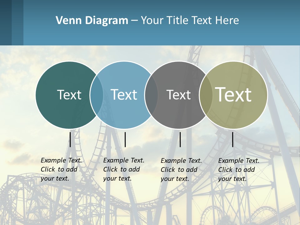 A Roller Coaster Roller Coaster At Sunset Powerpoint Template PowerPoint Template