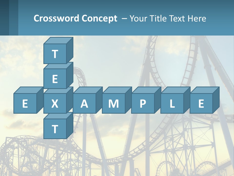 A Roller Coaster Roller Coaster At Sunset Powerpoint Template PowerPoint Template