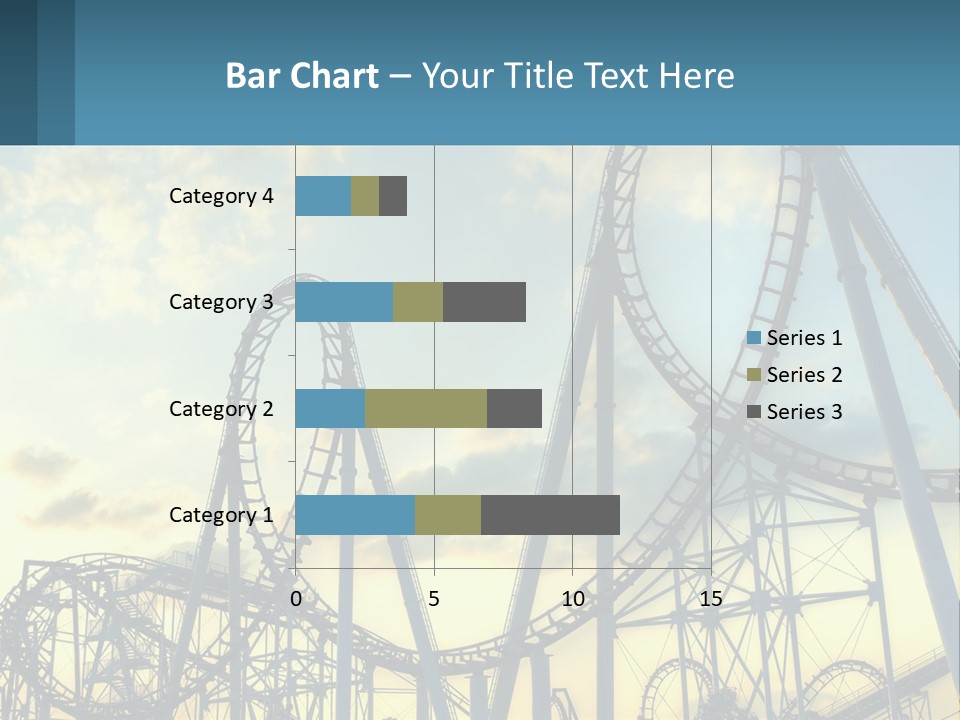 A Roller Coaster Roller Coaster At Sunset Powerpoint Template PowerPoint Template