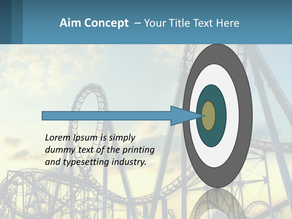 A Roller Coaster Roller Coaster At Sunset Powerpoint Template PowerPoint Template
