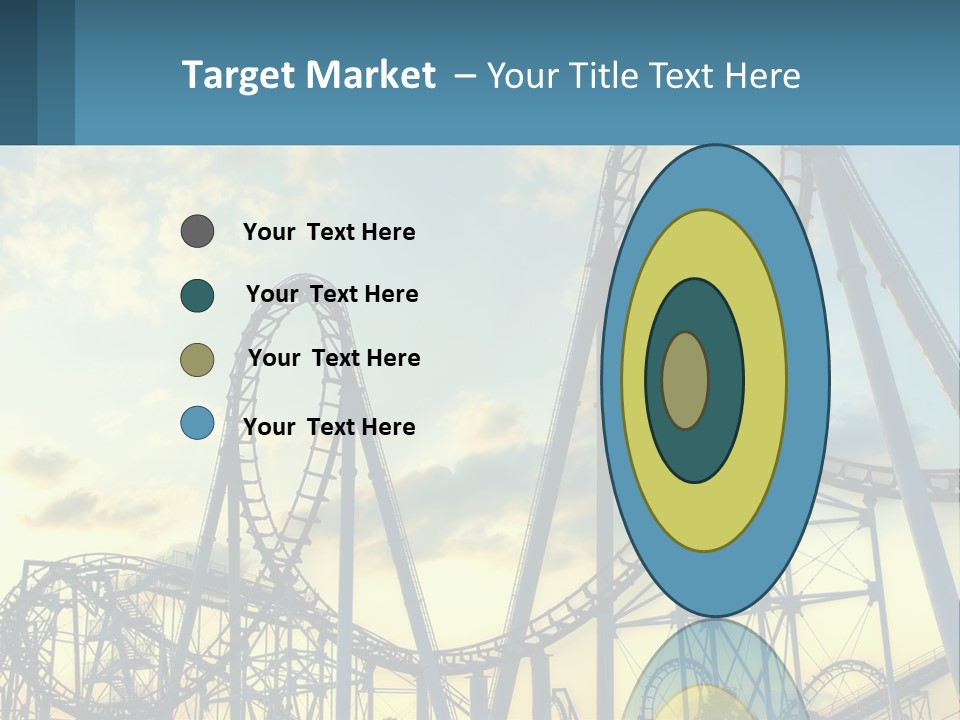 A Roller Coaster Roller Coaster At Sunset Powerpoint Template PowerPoint Template