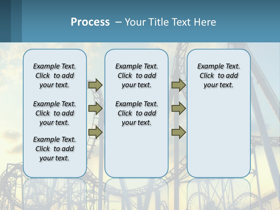 A Roller Coaster Roller Coaster At Sunset Powerpoint Template PowerPoint Template