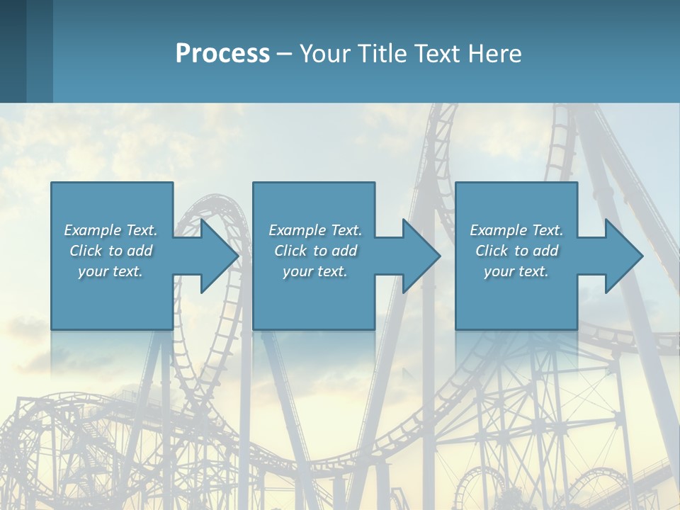 A Roller Coaster Roller Coaster At Sunset Powerpoint Template PowerPoint Template