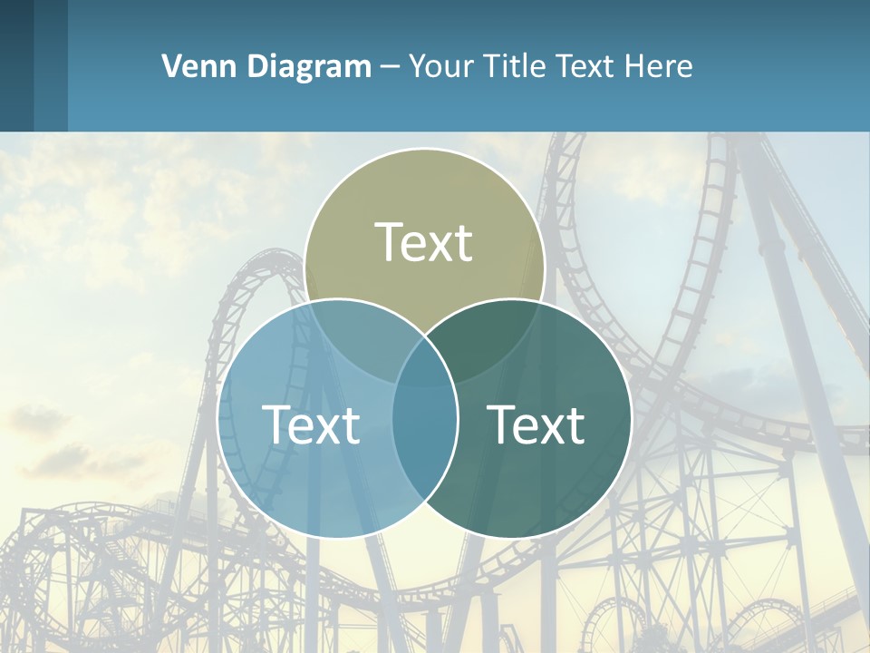 A Roller Coaster Roller Coaster At Sunset Powerpoint Template PowerPoint Template
