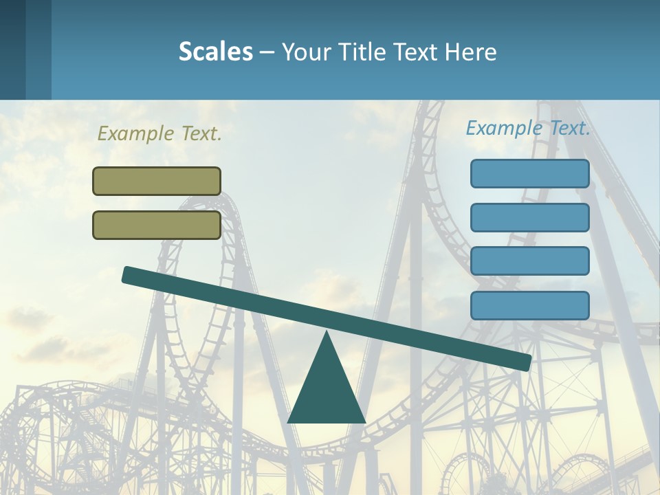 A Roller Coaster Roller Coaster At Sunset Powerpoint Template PowerPoint Template
