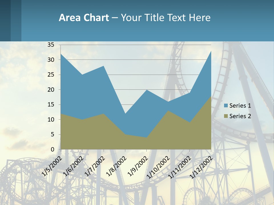 A Roller Coaster Roller Coaster At Sunset Powerpoint Template PowerPoint Template