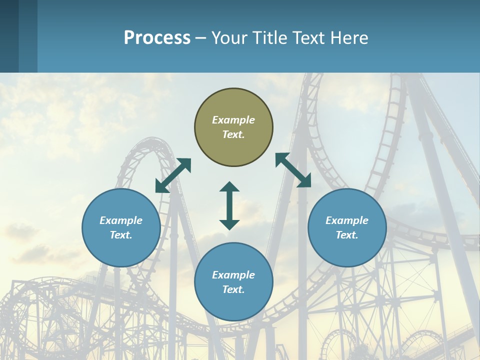 A Roller Coaster Roller Coaster At Sunset Powerpoint Template PowerPoint Template