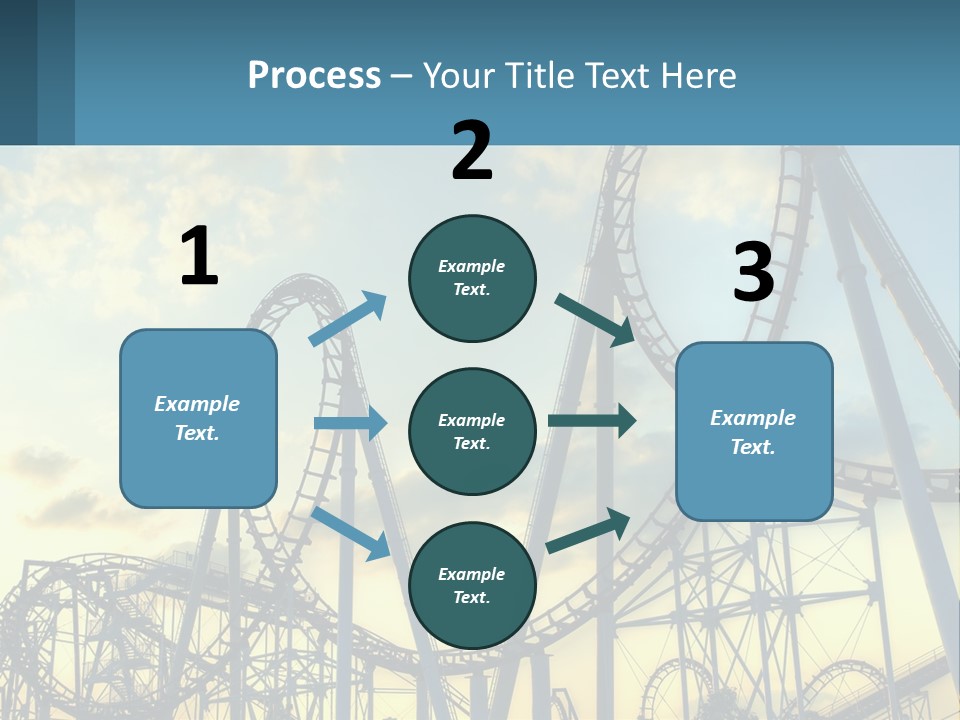A Roller Coaster Roller Coaster At Sunset Powerpoint Template PowerPoint Template