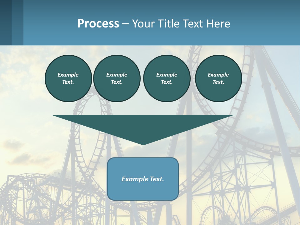 A Roller Coaster Roller Coaster At Sunset Powerpoint Template PowerPoint Template