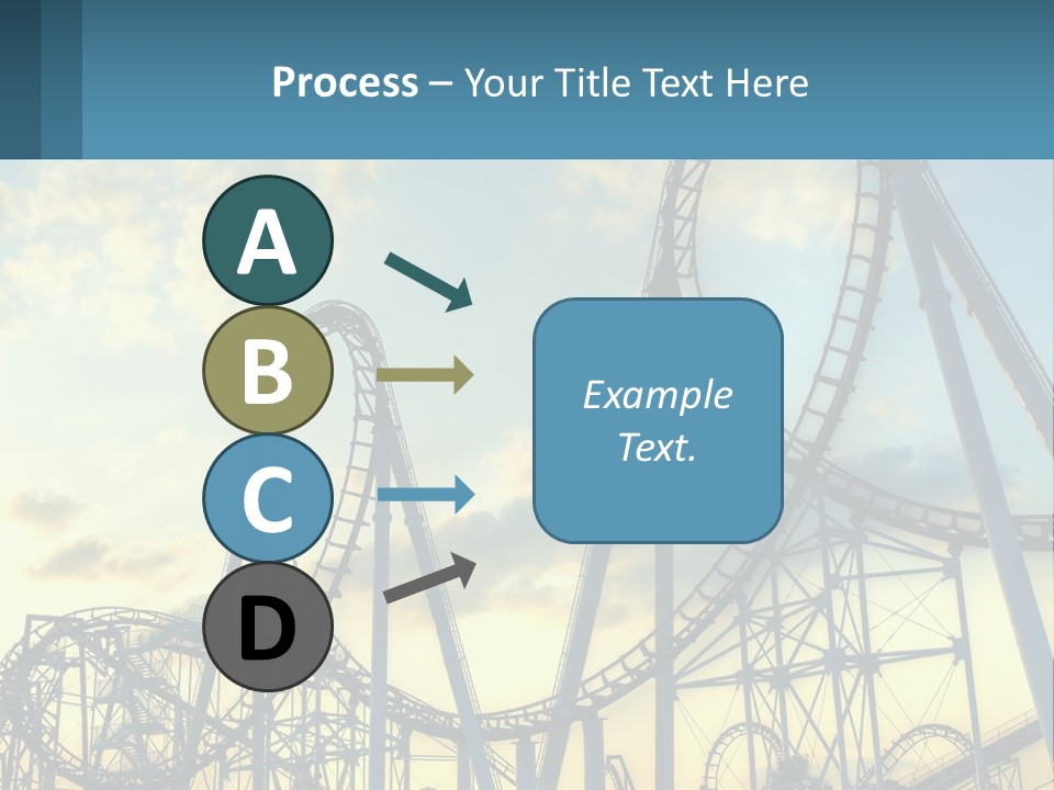A Roller Coaster Roller Coaster At Sunset Powerpoint Template PowerPoint Template