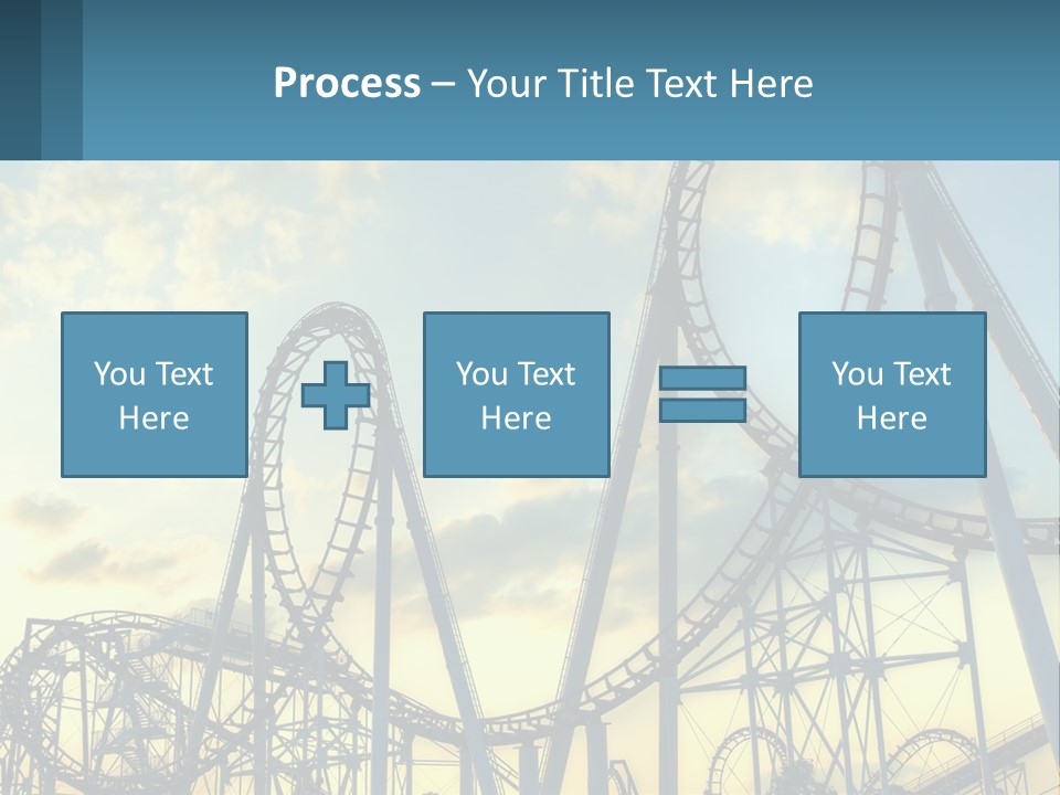 A Roller Coaster Roller Coaster At Sunset Powerpoint Template PowerPoint Template