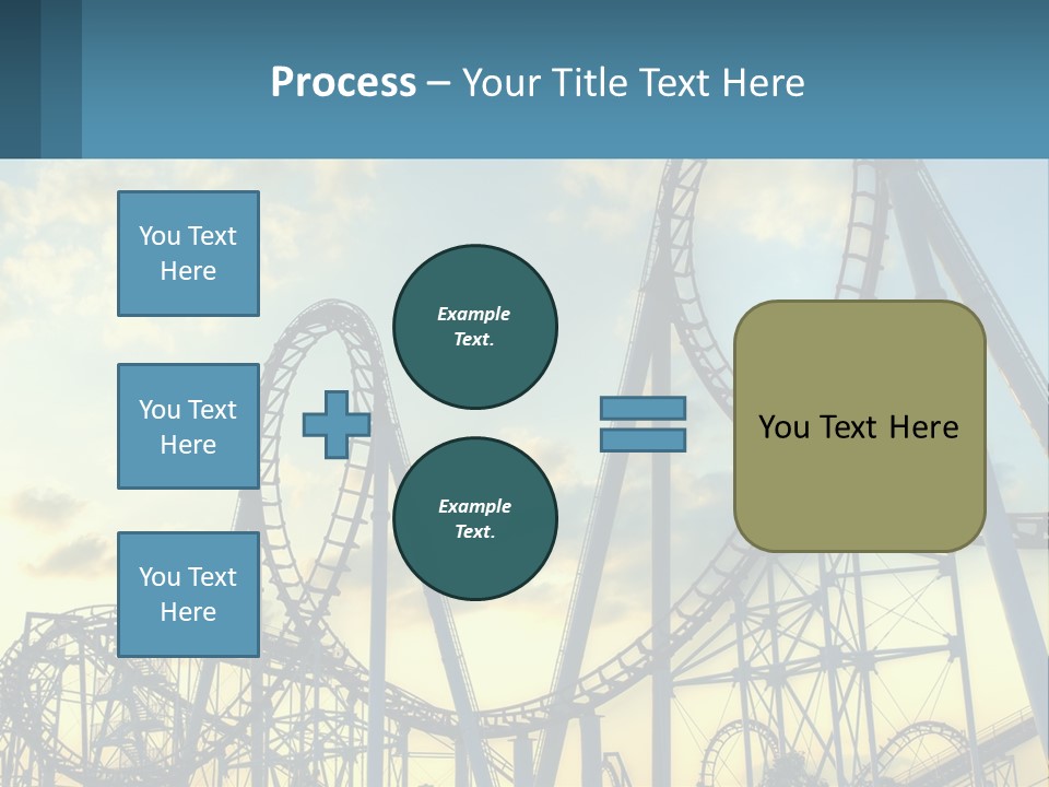 A Roller Coaster Roller Coaster At Sunset Powerpoint Template PowerPoint Template