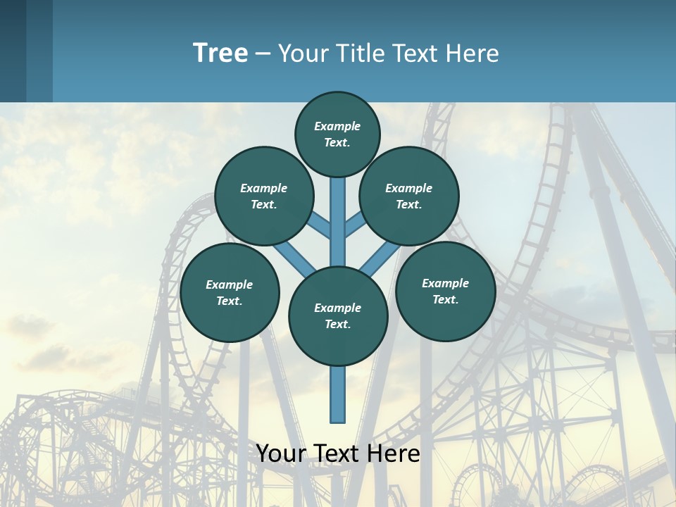 A Roller Coaster Roller Coaster At Sunset Powerpoint Template PowerPoint Template