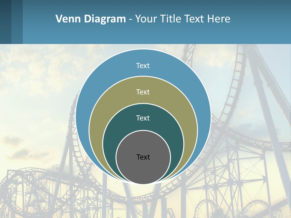 A Roller Coaster Roller Coaster At Sunset Powerpoint Template PowerPoint Template
