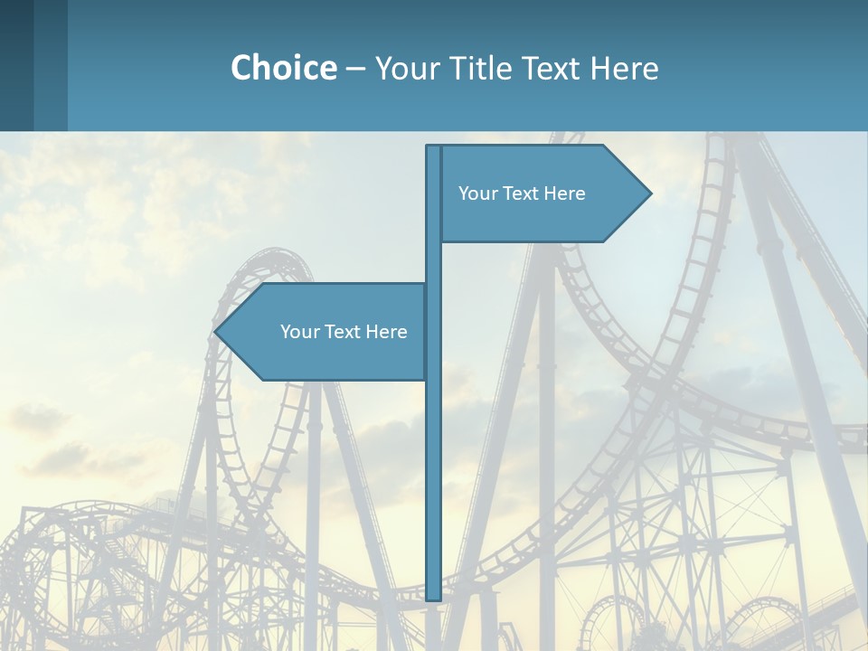 A Roller Coaster Roller Coaster At Sunset Powerpoint Template PowerPoint Template