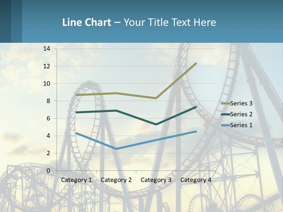 A Roller Coaster Roller Coaster At Sunset Powerpoint Template PowerPoint Template