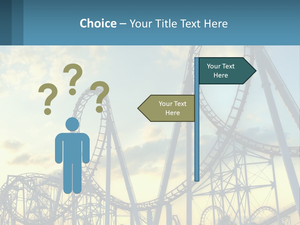 A Roller Coaster Roller Coaster At Sunset Powerpoint Template PowerPoint Template