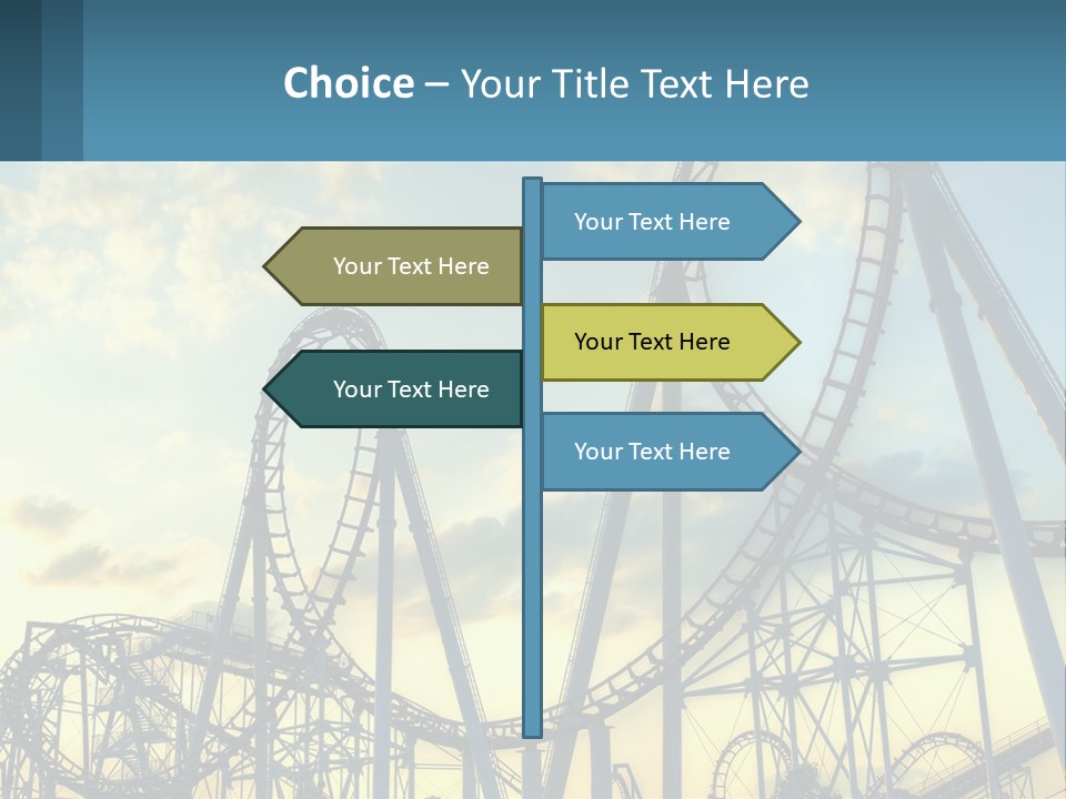A Roller Coaster Roller Coaster At Sunset Powerpoint Template PowerPoint Template