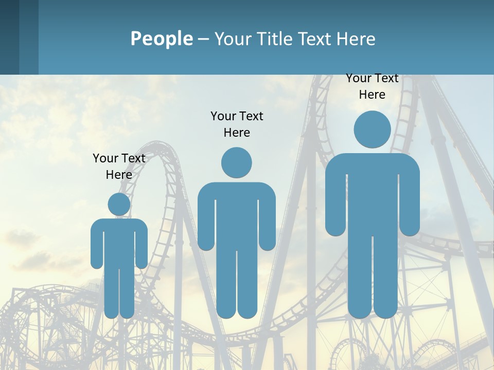 A Roller Coaster Roller Coaster At Sunset Powerpoint Template PowerPoint Template