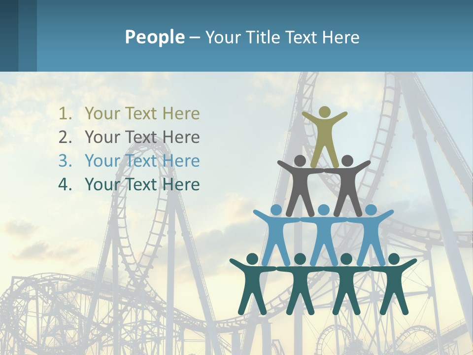 A Roller Coaster Roller Coaster At Sunset Powerpoint Template PowerPoint Template