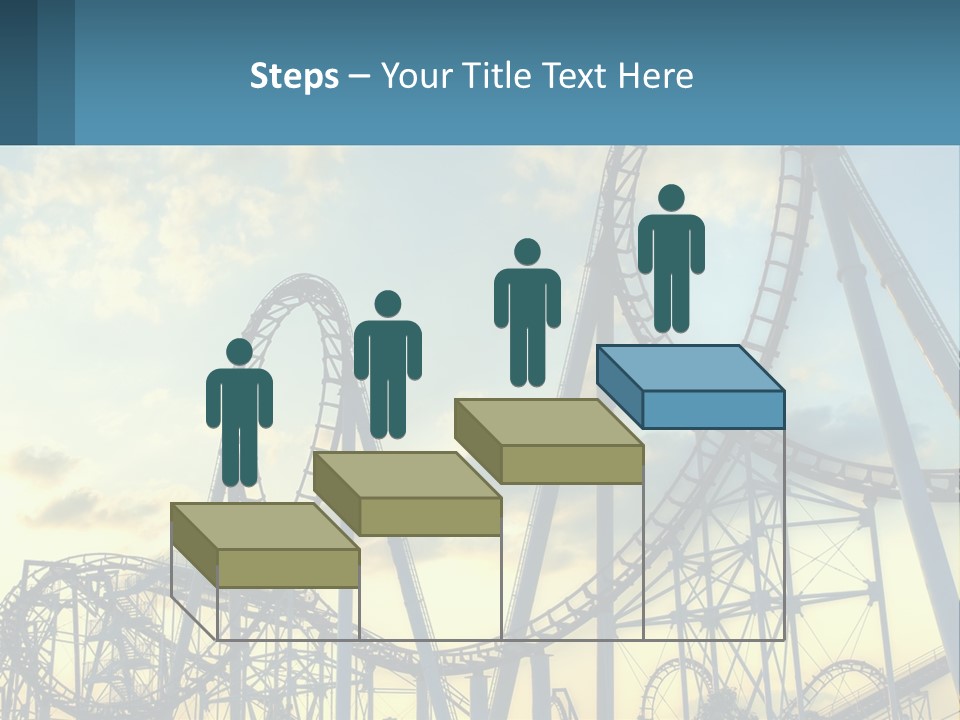 A Roller Coaster Roller Coaster At Sunset Powerpoint Template PowerPoint Template
