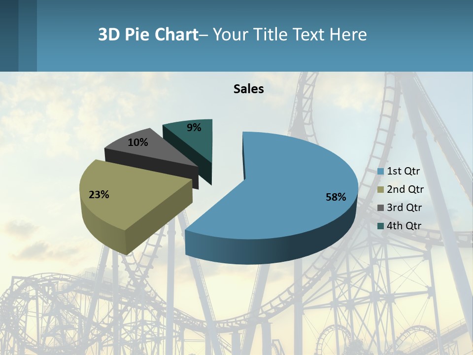 A Roller Coaster Roller Coaster At Sunset Powerpoint Template PowerPoint Template