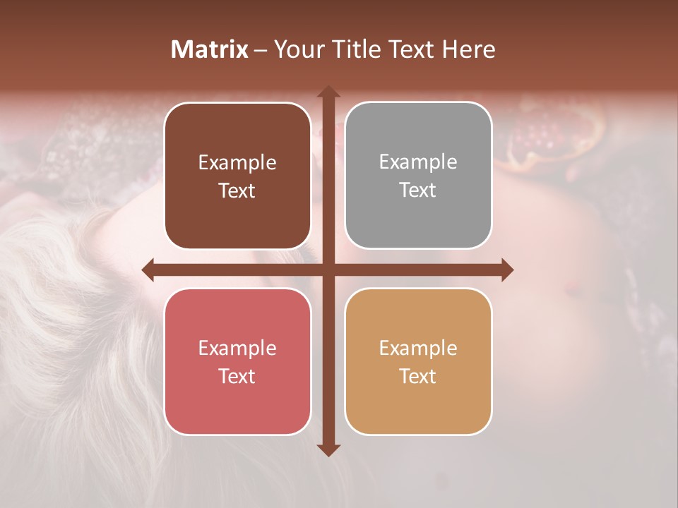 A Woman Laying On Top Of A Bed Next To A Pomegranate PowerPoint Template