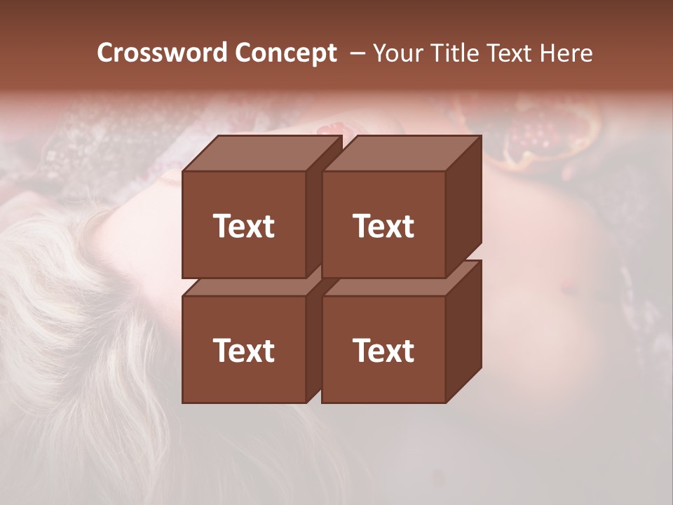 A Woman Laying On Top Of A Bed Next To A Pomegranate PowerPoint Template