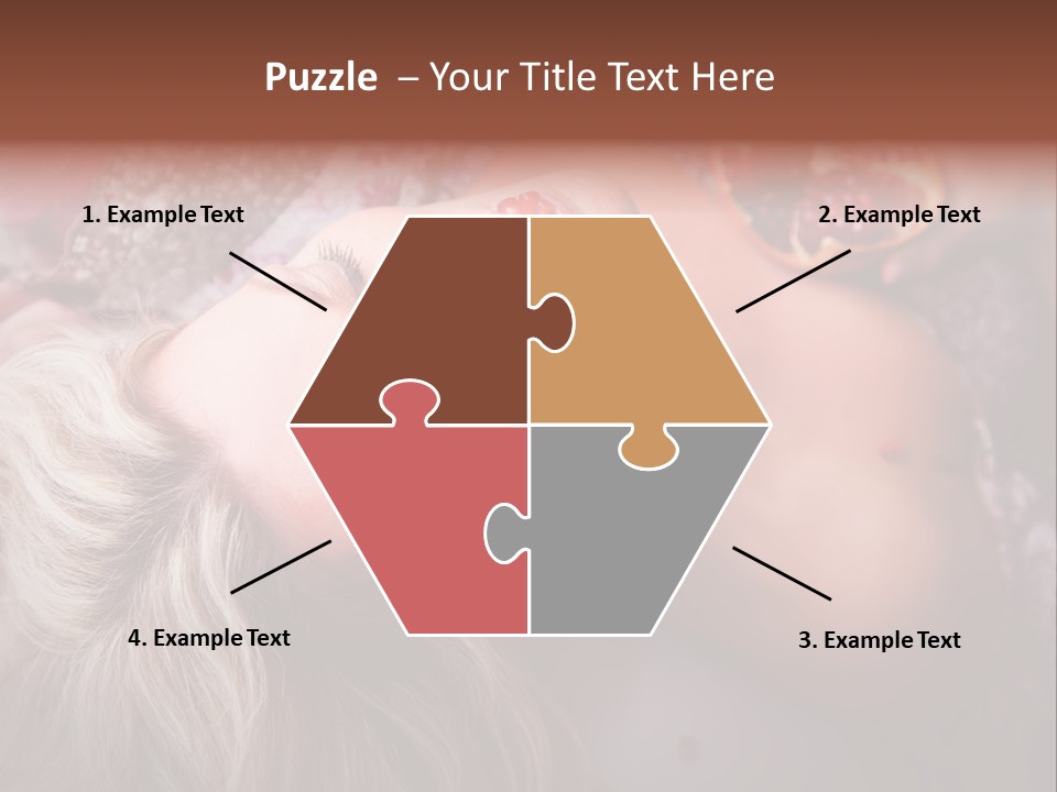 A Woman Laying On Top Of A Bed Next To A Pomegranate PowerPoint Template