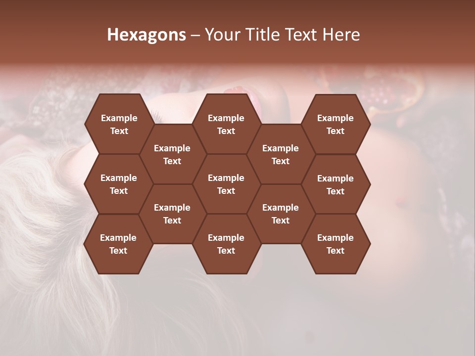 A Woman Laying On Top Of A Bed Next To A Pomegranate PowerPoint Template