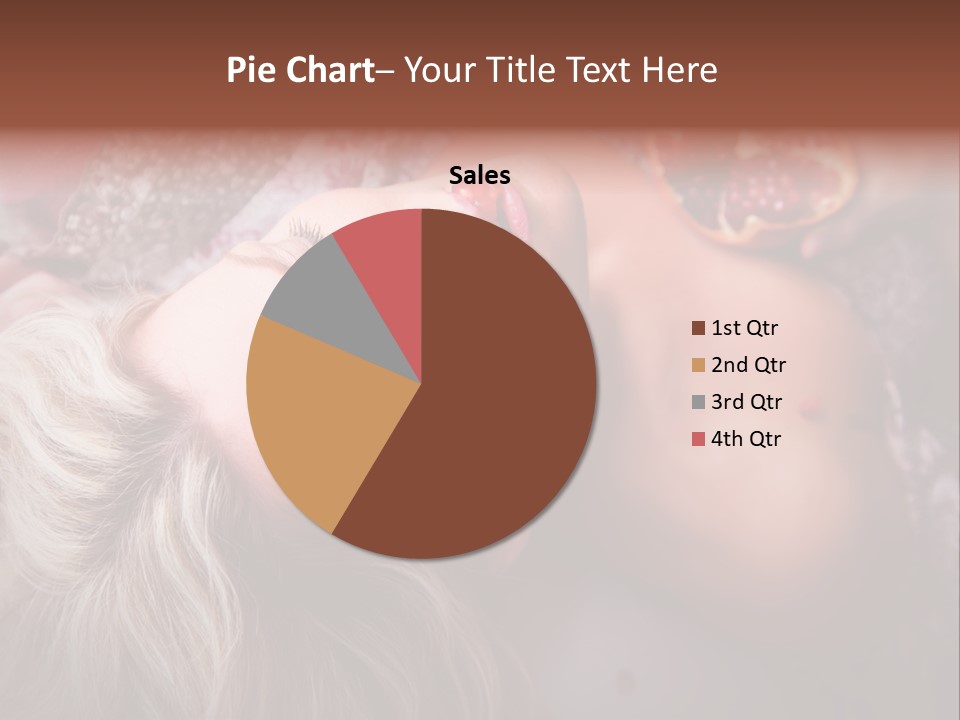 A Woman Laying On Top Of A Bed Next To A Pomegranate PowerPoint Template