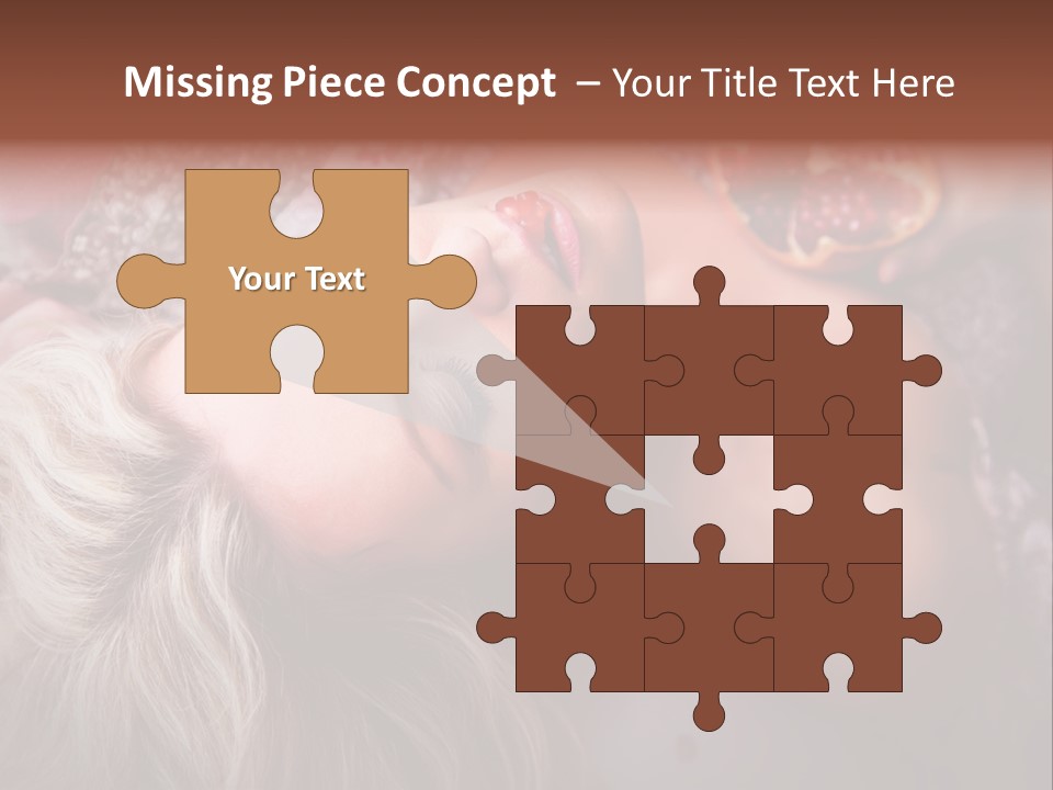 A Woman Laying On Top Of A Bed Next To A Pomegranate PowerPoint Template