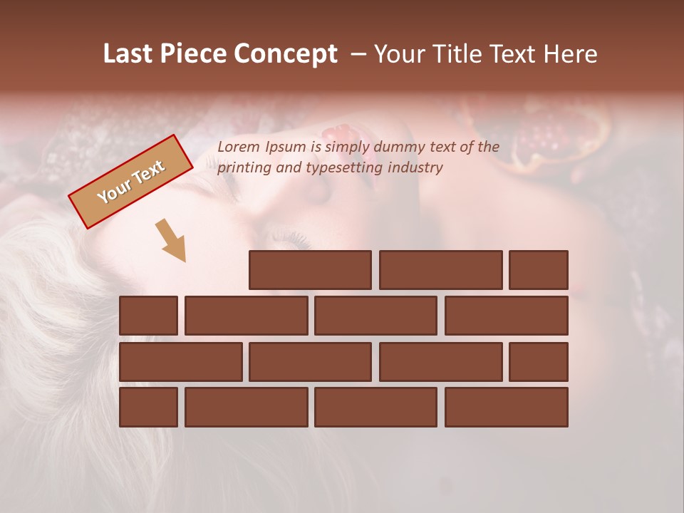 A Woman Laying On Top Of A Bed Next To A Pomegranate PowerPoint Template