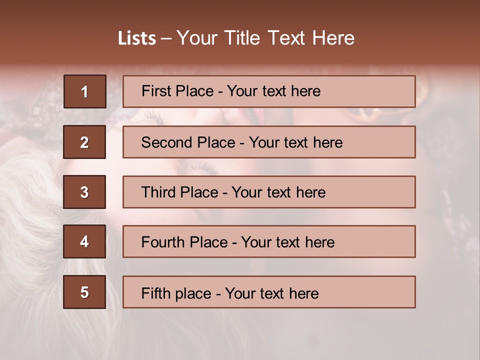 A Woman Laying On Top Of A Bed Next To A Pomegranate PowerPoint Template