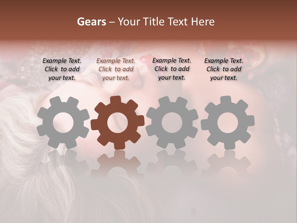 A Woman Laying On Top Of A Bed Next To A Pomegranate PowerPoint Template