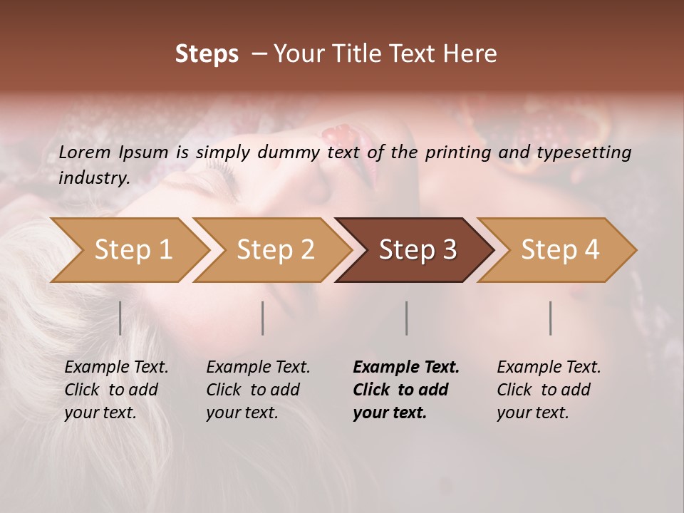 A Woman Laying On Top Of A Bed Next To A Pomegranate PowerPoint Template