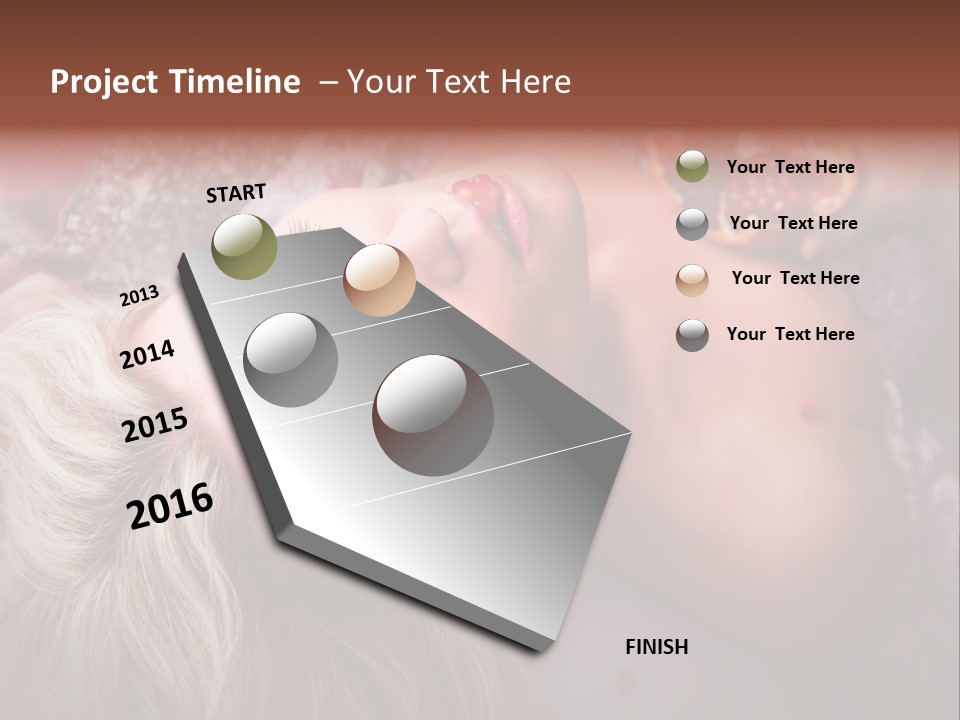 A Woman Laying On Top Of A Bed Next To A Pomegranate PowerPoint Template