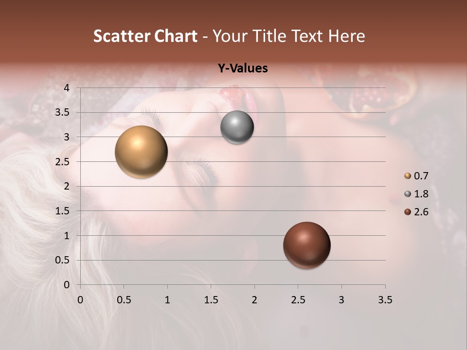 A Woman Laying On Top Of A Bed Next To A Pomegranate PowerPoint Template