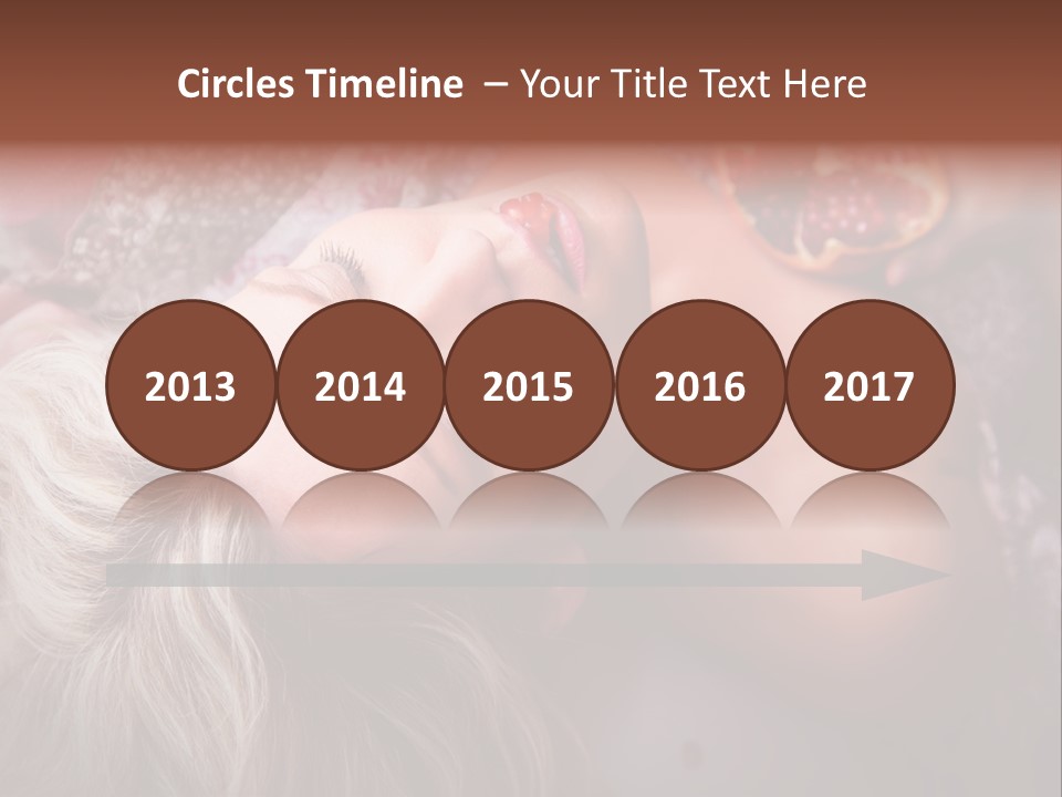 A Woman Laying On Top Of A Bed Next To A Pomegranate PowerPoint Template