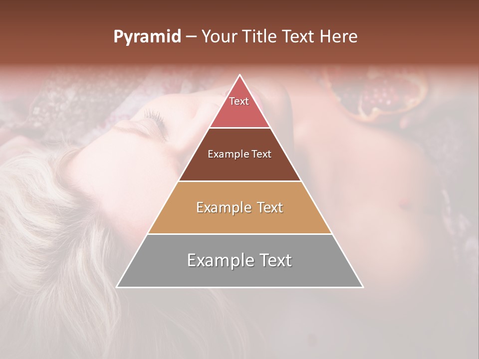 A Woman Laying On Top Of A Bed Next To A Pomegranate PowerPoint Template