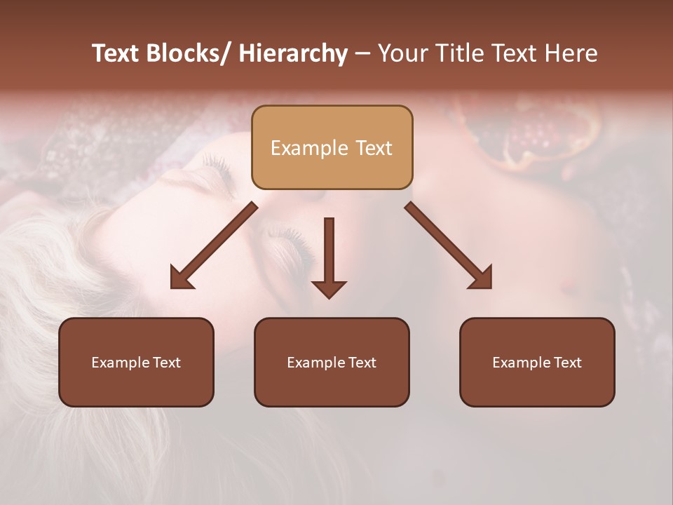 A Woman Laying On Top Of A Bed Next To A Pomegranate PowerPoint Template