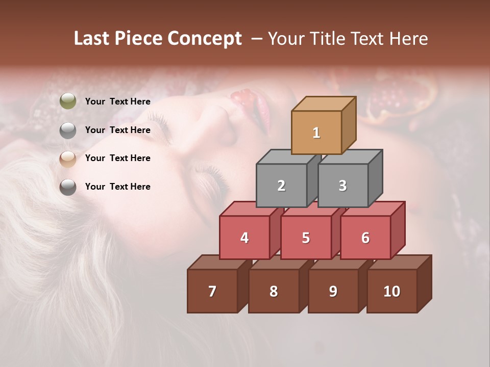 A Woman Laying On Top Of A Bed Next To A Pomegranate PowerPoint Template